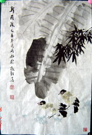 逸韵斋主书画作品展售 廿元一纸，古意盎然